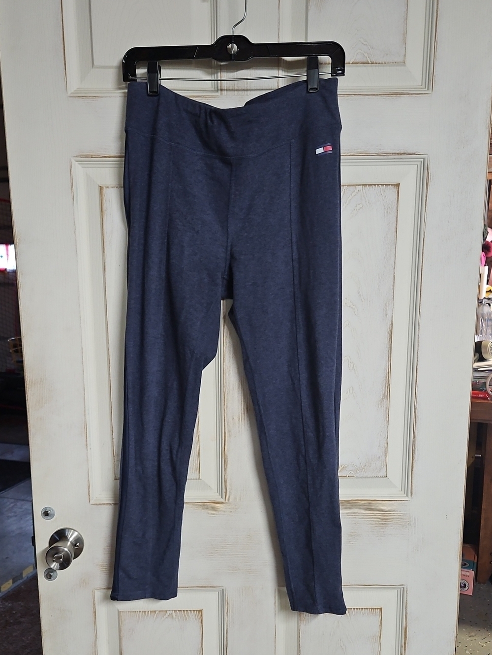 Tommy Hilfiger Navy Women's Stretch Leggings with Flag Detail